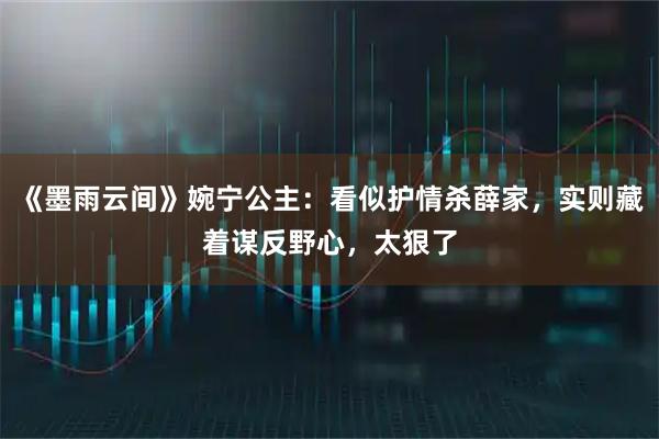 《墨雨云间》婉宁公主：看似护情杀薛家，实则藏着谋反野心，太狠了